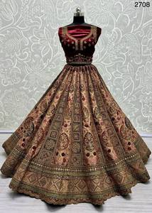 ผ้าไหมที่สวยงาม lehenga choli กับ dupatta คู่ - Product Image 3