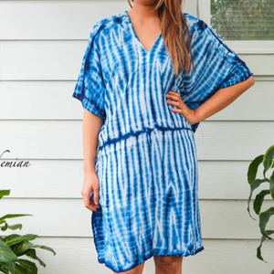 Vestido Maxi Tie Dye Personalizado, Diseño Sólido, Estilo Moderno y Lindo, Cintura Tejida, Rayón, Sin Mangas, Alta Calidad, para Vacaciones - Product Image 1