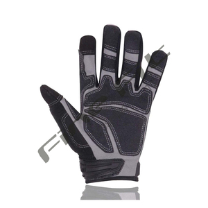 Guantes de trabajo de campo petrolífero duraderos antiimpacto TPR Palma de cuero reforzada Construcción resistente Equipo de seguridad industrial - Product Image 2