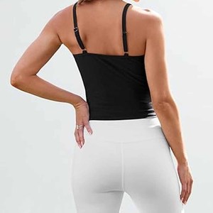 BM Style femmes minceur coton débardeurs couleur unie Sexy vêtements d'extérieur dentelle décoration courte longueur couverture faite par robe sport - Product Image 6