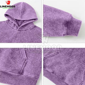 เสื้อฮู้ดผ้าฝ้าย100% แอซิดสำหรับผู้ชายเสื้อผ้าพื้นฐานสำหรับฤดูหนาว - Product Image 4