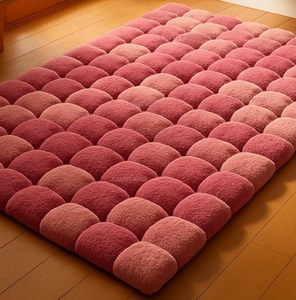 พรมปูพื้นลายก้อนกรวด3D เนื้อนุ่มคุณภาพสูงนำไปตกแต่งห้องนอนพรมเนื้อสัมผัสขนนุ่มสีชมพูลายกุหลาบ - Product Image 2