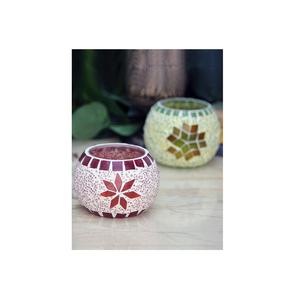 Porte-bougie en T en mosaïque de verre craquelé de meilleure qualité, Design de luxe, bon marché, échantillon votif disponible - Product Image 5