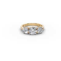 Anillo de Diamantes Cultivados en Laboratorio de 2.00 Ct, Corte Brillante, Engaste Pavé, Oro Amarillo de 18K, Certificado IGI