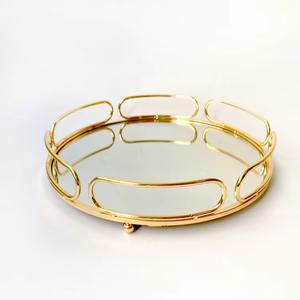 Style arabe en acier inoxydable et miroir décoration de mariage de luxe maison hôtel plateau de service de fruits - Product Image 4