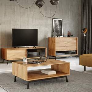 Meuble TV moderne en bois de manguier massif avec portes coulissantes, mobilier de salon contemporain de haute qualité, 10 pièces - Product Image 6