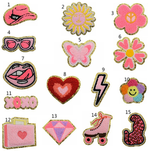 <b>Clothing</b> <b>Accessory</b> Pin Brooches Fashion Jewelry Branded Cosmetic Icon Enamel glasses flower chenile embroidery patch - Product Image 2