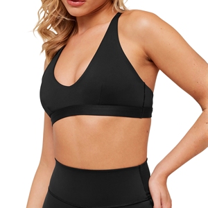 Sujetador deportivo fruncido de talla grande para mujer, con cuello en V profundo, sexy, con tiras en la espalda, top corto de yoga sin aros, transpirable y que absorbe el sudor para el gimnasio. - Product Image 5
