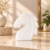 Figurine de licorne en jade blanc sculptée dans le cristal, décoration de bureau élégante, pierre de guérison, statue animale, cadeau pour la maison, le bureau ou l'étagère