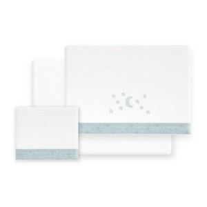 Juego de 3 Piezas de Ropa de Cama de Franela Tejida Luna Estrellas para Cochecito - Product Image 1