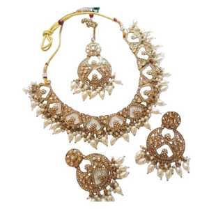 Joyería de moda Dubai Bohemia hoja 14K chapado en oro pulsera anillo collar pendiente boda novia conjuntos de joyería para mujer - Product Image 1