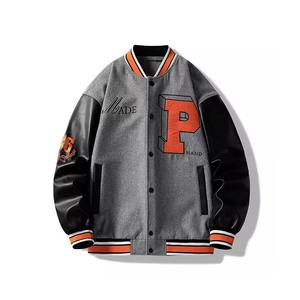 Veste de baseball réfléchissante personnalisée Softshell Shats avec logo brodé veste d'hiver en cuir à manches en jean pour hommes - Product Image 2