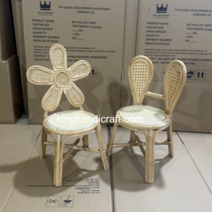 Chaise pour enfants en rotin naturel rustique faite à la main pour événements de location, mariages, fêtes d'anniversaire, décoration, vente en gros - Product Image 4