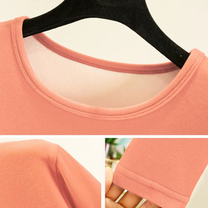 Ensemble pyjama court en molleton douillet pour l'automne 2025, broderie unie, sous-vêtements thermiques avec taille élastique, pantalon en molleton jusqu'aux genoux, respirant - Product Image 5