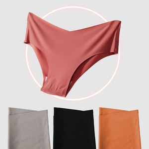Gran oferta, ropa interior transpirable cómoda sin costuras para mujer, bragas de cintura en V de colores sólidos para uso diario, calzoncillos de punto - Product Image 3