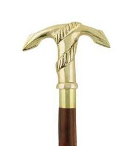 Bâton de marche pliant en bois nautique fait à la main poignée en laiton poignée décorative personnalisée en EVA pour la randonnée pour les personnes âgées - Product Image 1