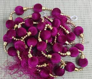 พวงมาลัยตกแต่งลูกปัดกำมะหยี่เหมาะสำหรับงานแต่งงานปีใหม่จีนฉากหลังเวทีเวทีคริสต์มาสและของตกแต่งวิหาร - Product Image 6