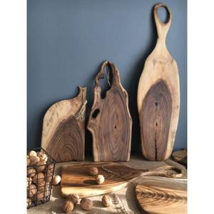 Planche à découper en bois de bois dur faite à la main surface solide et durable pour trancher le pain viande fruits légumes finition naturelle - Product Image 5