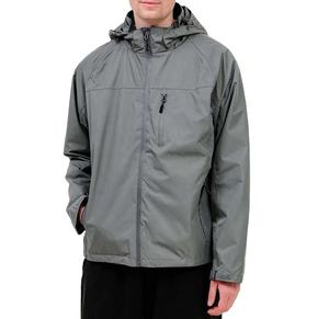 Veste de pluie ultra légère pour hommes, veste imperméable à capuche de couleur gris clair personnalisée avec fermeture éclair pour l'hiver, vente en gros - Product Image 1