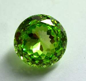 Forme ronde de pierre précieuse en vrac certifiée par péridot naturel de 33.75Ct avec la taille 16X16X9MM - Product Image 4