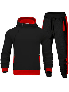 Nouveau design de survêtements de sport pour hommes en gros Survêtements à la mode 100% coton respirant coupe ajustée motif solide pour l'hiver - Product Image 2