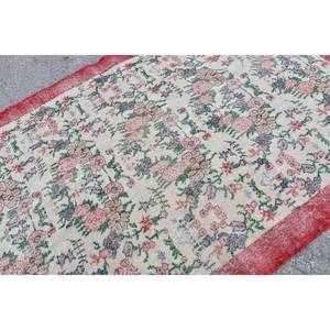 พรมตุรกีวินเทจคลาสสิกสีแดงสีขาว5.6 x 9.4ft พื้นที่ขนาดใหญ่ขนแกะเย็บปะติดปะต่อกันยางรองหลังสำหรับวัยรุ่นห้องโถงสี่เหลี่ยมผืนผ้าห้องนางแบบ - Product Image 5