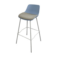 Chaise de bar en métal et plastique sur mesure, rembourrée et capitonnée, pour îlot de cuisine moderne, comptoir, réception, café