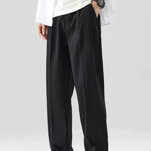 Pantalones Formales Rectos de Moda Europea y Americana para Hombre, Marca de Alta Calidad, Corte Holgado, Pantalones Bellini, Color NEGRO, Chinos Elásticos - Product Image 1