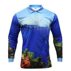 Camiseta de Pesca de Manga Larga para Hombre, Premium, Elástica, de Secado Rápido, UPF 50, Impermeable, Antiestática, Ligera, de Spandex/Algodón, con Estampado por Sublimación - Product Image 1