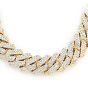 <b>Simple</b> Solid Yellow Gold Plated Miami Hip Hop Luxury Cuban Link Chain for Rapper Stylist Daily Wear Chain Iced Out Cuban Chains - Product Image 2