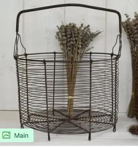 Decorative Metal <b>Basket</b> with Elegant Design Perfect for Flower Arrangements and Home Organization - Product Image 3