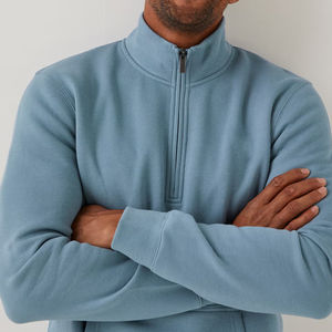 Sudadera Personalizada de Invierno para Hombre, con Media Cremallera y Bordado, Superventas, Suministro Directo de Fábrica, 100% Algodón Ecológico - Product Image 4