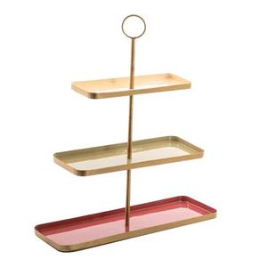 แท่นวางเค้กโลหะพร้อมถ้วยกลมสำหรับงานเลี้ยงวันเกิดกล่องรูปทรงบาร์หินอ่อน - Product Image 4