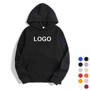 Venta al por mayor unisex poliéster algodón polar pulóver sudaderas con capucha fabricante logotipo personalizado negro liso en blanco hombres sudaderas con capucha - Product Image 4