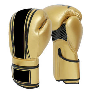 Guantes de Boxeo de Piel Auténtica de Alta Calidad a Precio de Mayoreo, Correa de Muñeca Ajustable, Absorción de Humedad, Personalizables, Dorados - Product Image 1
