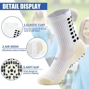 Calcetines de fútbol Grip 3 pares de jóvenes antideslizantes atléticos algodón acolchado en forma de fútbol puños Calcetines - Product Image 3