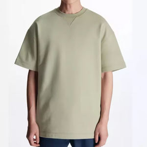 เสื้อยืดผู้ชายใส่สบายคอตตอนเนื้อนุ่มใส่สบายคอกลมแขนสั้นน้ำหนักเบาระบายอากาศได้ดีดีไซน์เรียบ - Product Image 1