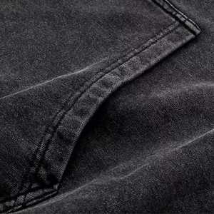 เสื้อฮู้ดดี้ PEER SPORTS 2025 ปักโลโก้ตามสั่ง ผ้าฟลีซหนานุ่มสำหรับฤดูหนาว สไตล์วินเทจ ผ้าฝ้าย 100% สีดำ สโตนอะซิดวอช ระบายอากาศได้ดี สำหรับผู้ชาย - Product Image 4