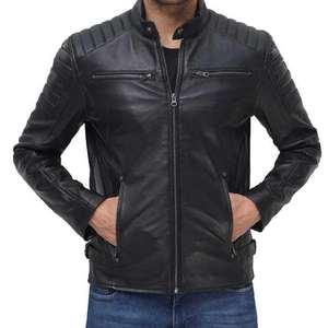Chaqueta de Motociclista de Primera Calidad para Hombre 2025, Chaqueta de Cuero Vacuno con Capucha, Prenda Exterior de Motociclista de Venta Caliente, Lona Teñida Lisa con Cremallera, Talla XS, Invierno - Product Image 6