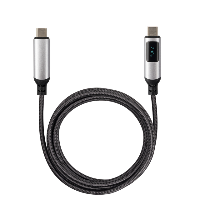 240W USB C to USB C PD Fast Charging Cable With LED Display, E-Marker, Come With Cable Type-C High Durability Nylon Braided for