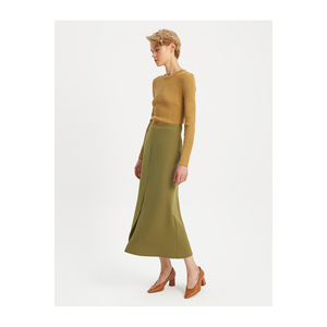 Jupe midi décontractée pour femme, très colorée, respirante, texturée, légèrement détaillée, silhouette en A - Product Image 5