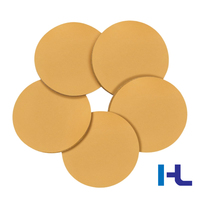 Disque abrasif de ponçage et de polissage OEM 5 6 pouces 125mm 150mm en oxyde d'aluminium céramique jaune doré avec fixation auto-agrippante PSA