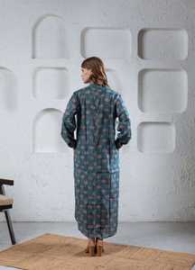 ชุดเดรสผ้าลินินสำหรับผู้หญิงชุดเดรสลำลองสไตล์ปากีสถานแบบดั้งเดิมปรับขนาดได้ - Product Image 5