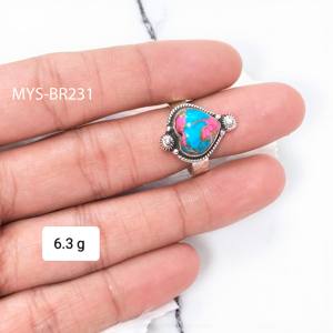 Anillos de Plata de Ley con Diseño de Corazón Fantástico, Anillos de Piedras Preciosas de Plata de Ley con Turquesa Color Algodón de Azúcar - Product Image 1