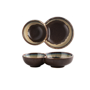 New Arrival sứ tấm độc đáo hai ngăn Bát Nhật Bản Thiết kế tấm - Product Image 5