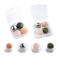 Rouleau absorbant d'huile en pierre volcanique rechargeable, rouleau facial absorbant d'huile en pierre volcanique, ensemble de 4 boules pour le visage