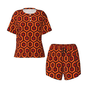 Nouvelle conception, ensemble décontracté deux pièces imprimé sur mesure, 100 % coton respirant, short et t-shirt à manches courtes pour femme, séchage rapide - Product Image 1