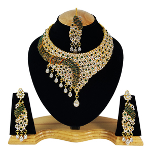 Conjunto de Joyería de Aleación con Cristales de Estrás en Forma de Flor Estilo Vintage, Collar, Pendientes y Diadema para Mujer, Boda, Compromiso, Fiesta - Product Image 6