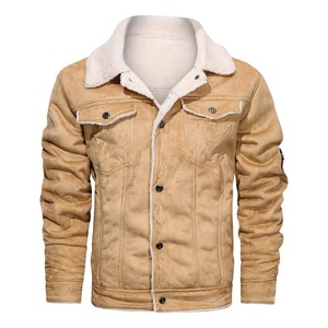 Chaqueta de cuero de otoño e invierno para hombre, abrigo de cuero de Bombardero Marrón grueso y cálido, prendas de vestir para hombre, cortavientos con Cuello de piel de lana - Product Image 4