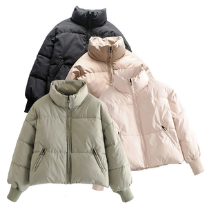 OEM Custom logo Warm Winter Solid Color Stand-Up Collar Oversized Puffer <b>Tops</b> Jacket's Customized <b>Bubble</b> Coat for Women's - Product Image 6